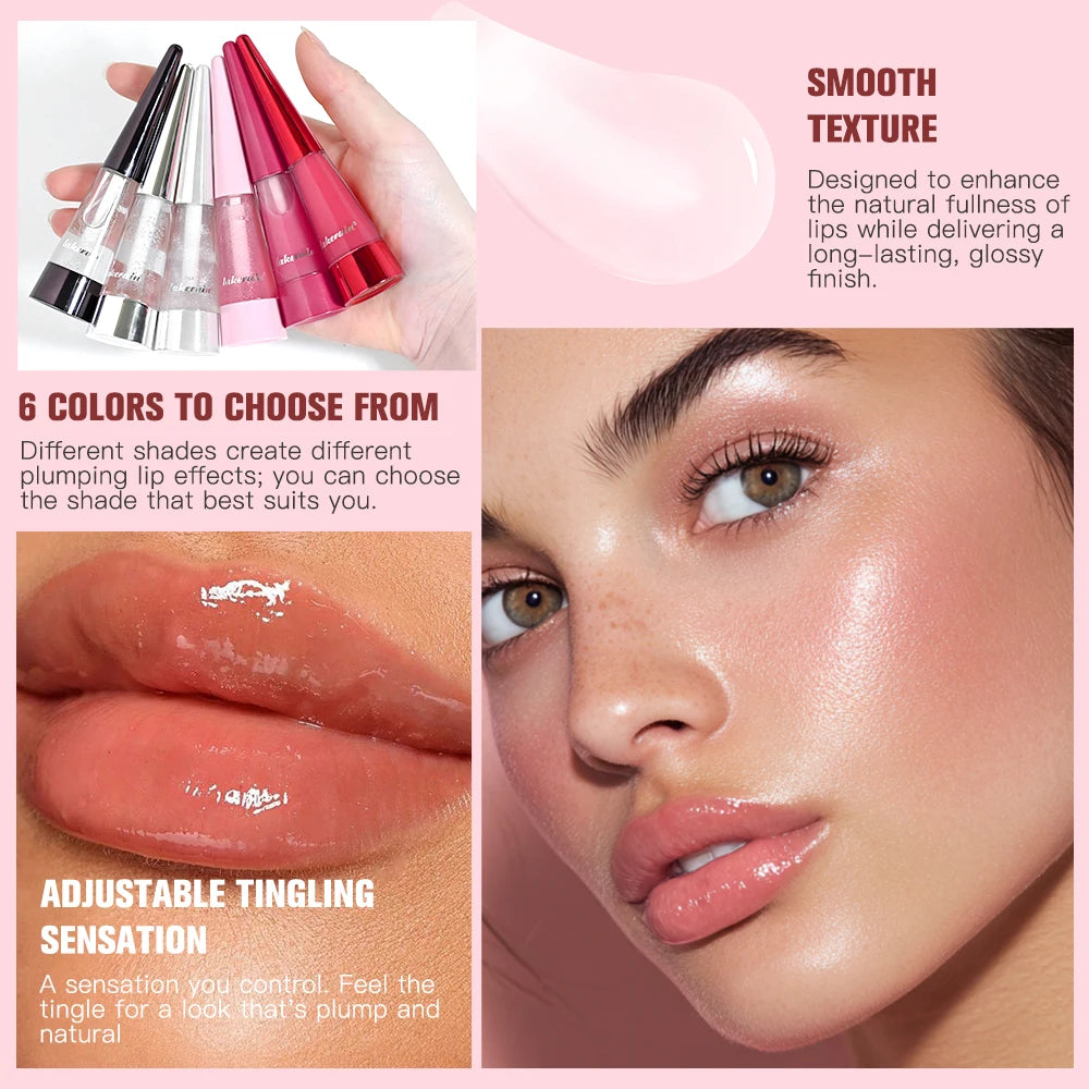 Lip Plumper Transparent Plumping Lip Gloss Reedle Shot Moisturizing Plump Lips Care Brighten Enhance Lip Serum Korean Cosmetics