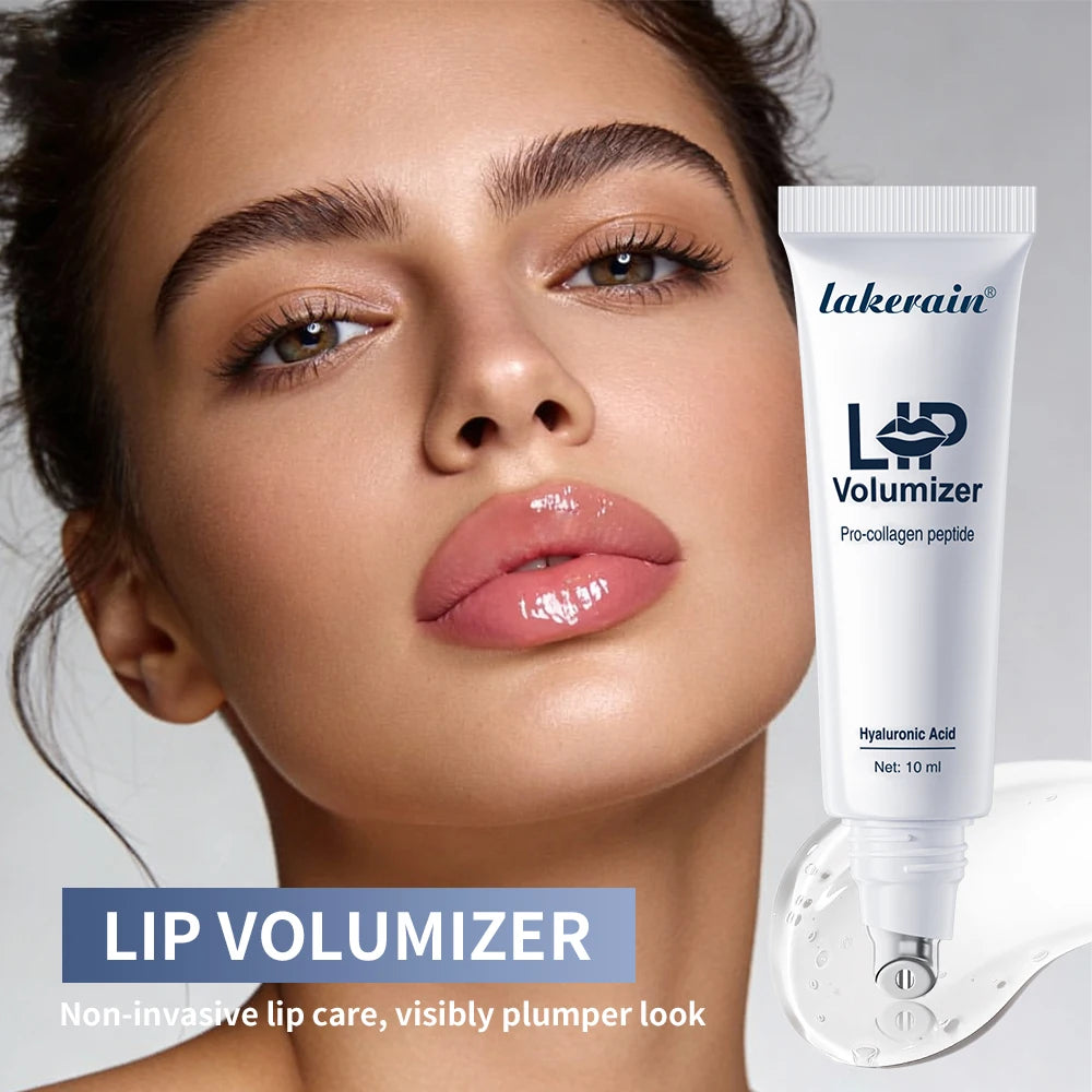 Lip Volumizer Serum Plumping Lip Gloss Hyaluronic Acid Collagen Peptide Moisturizing Reduce Fine Lines Smooth Dry Lips Lip Care