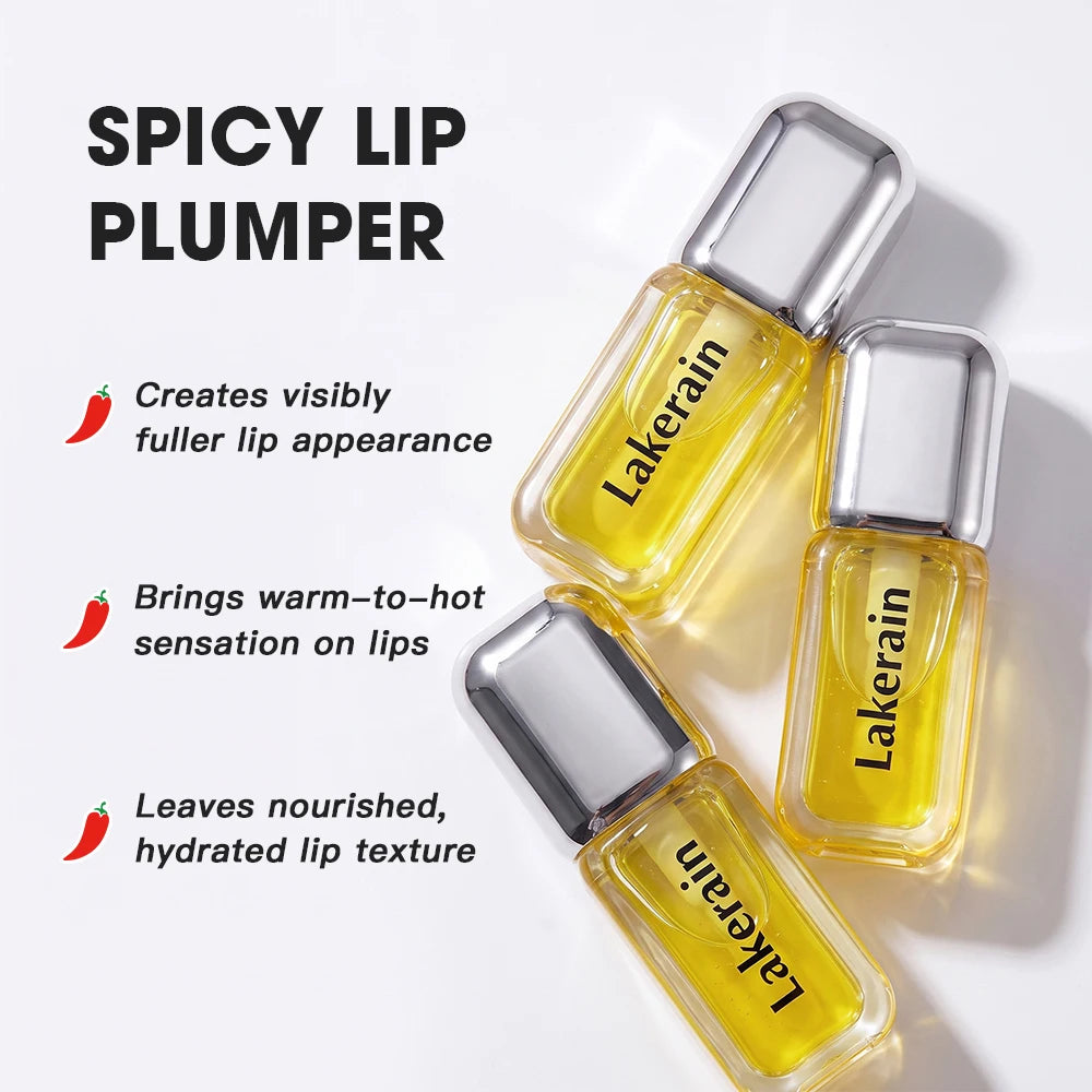 Spicy Tingle Plumping Lip Gloss High Shine Glossy Hydrating Non Sticky Lip Volumizer Serum Instant Fuller Lips Enhancer Cosmetic