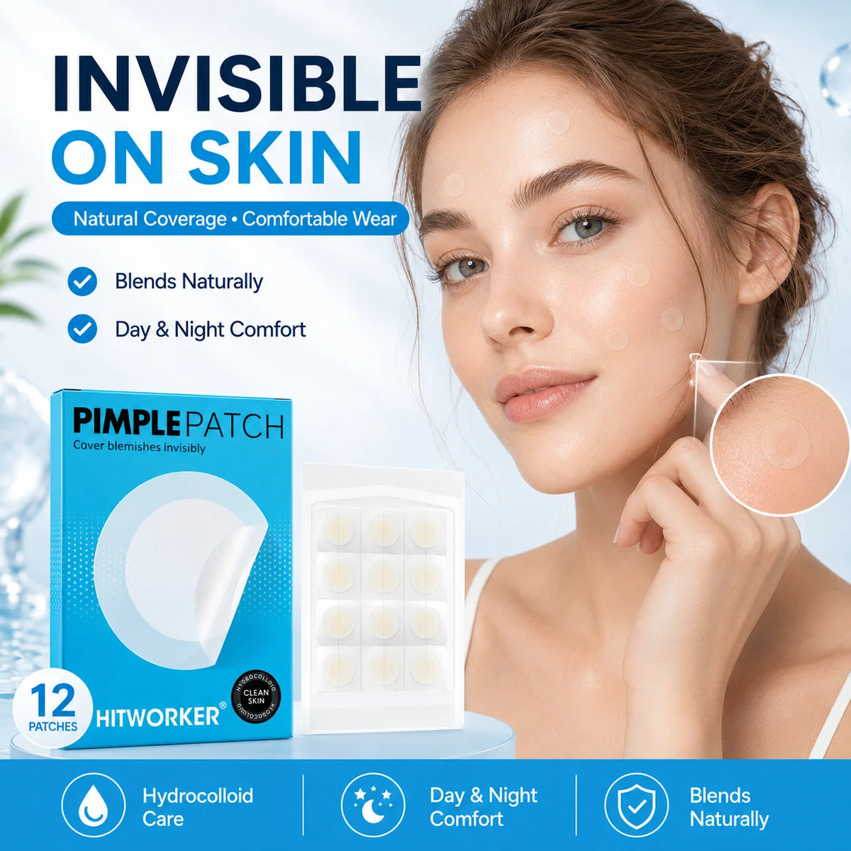 12/24/36PCS Tea Tree Essential Oil Hydrogel Anti acne Patch, suitable for all skin types