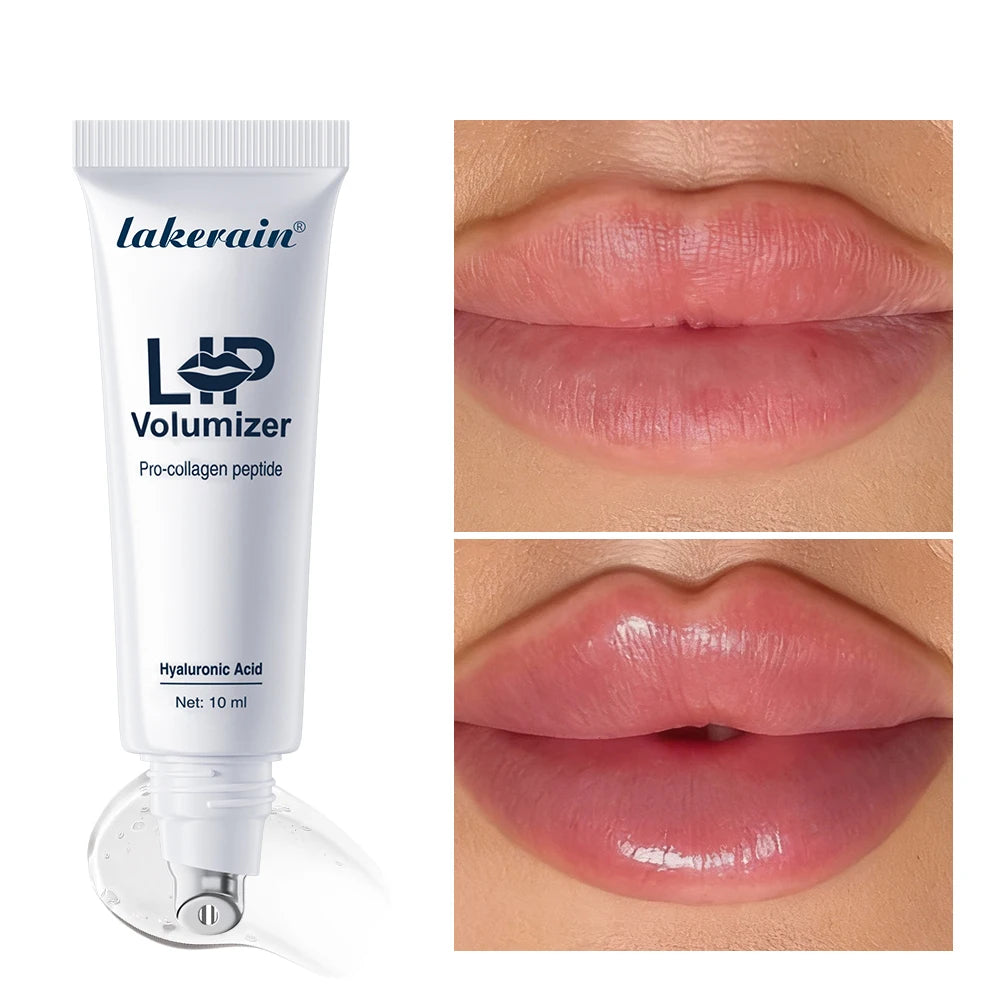 Lip Volumizer Serum Plumping Lip Gloss Hyaluronic Acid Collagen Peptide Moisturizing Reduce Fine Lines Smooth Dry Lips Lip Care
