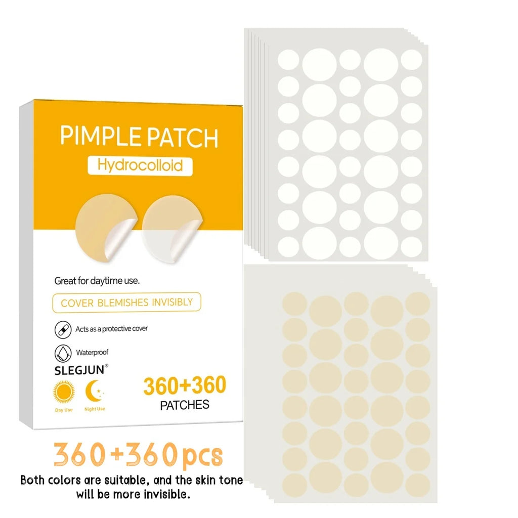 360 Pcs Round Hydrocolloid Acne Patches - Waterproof,Breathable,Gentle|Transparent Daily/Pre-makeup |Travel&Party|All Skin Types